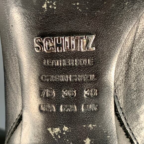 SCHUTZ Size 7 Black Studded Pull On Stiletto Booties - Picture 8 of 8